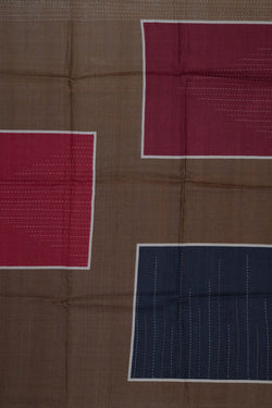 Image of Tussar Silk Kantha Embroidery Saree
