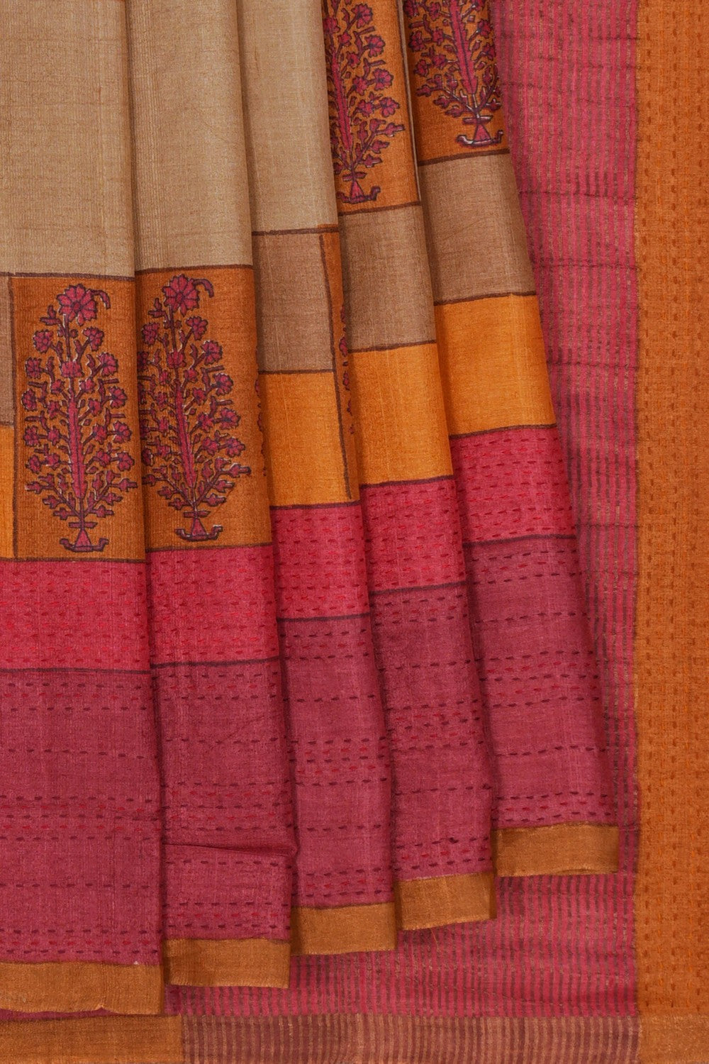 Image of A Tussar Embroidery Saree