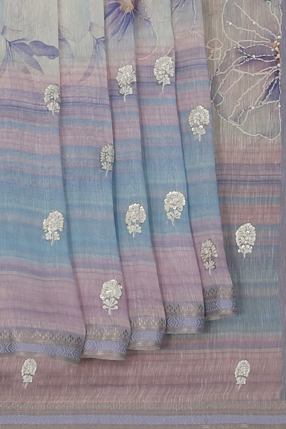 A Tussar Embroidery Saree