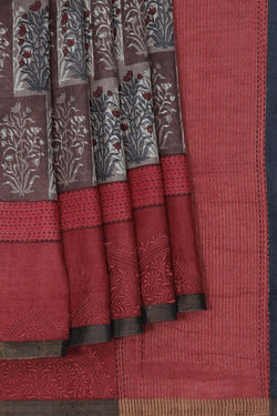Image of A Tussar Embroidery Saree