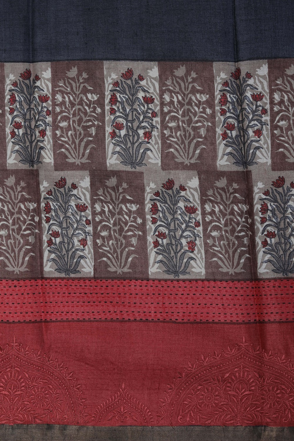 A Tussar Embroidery Saree