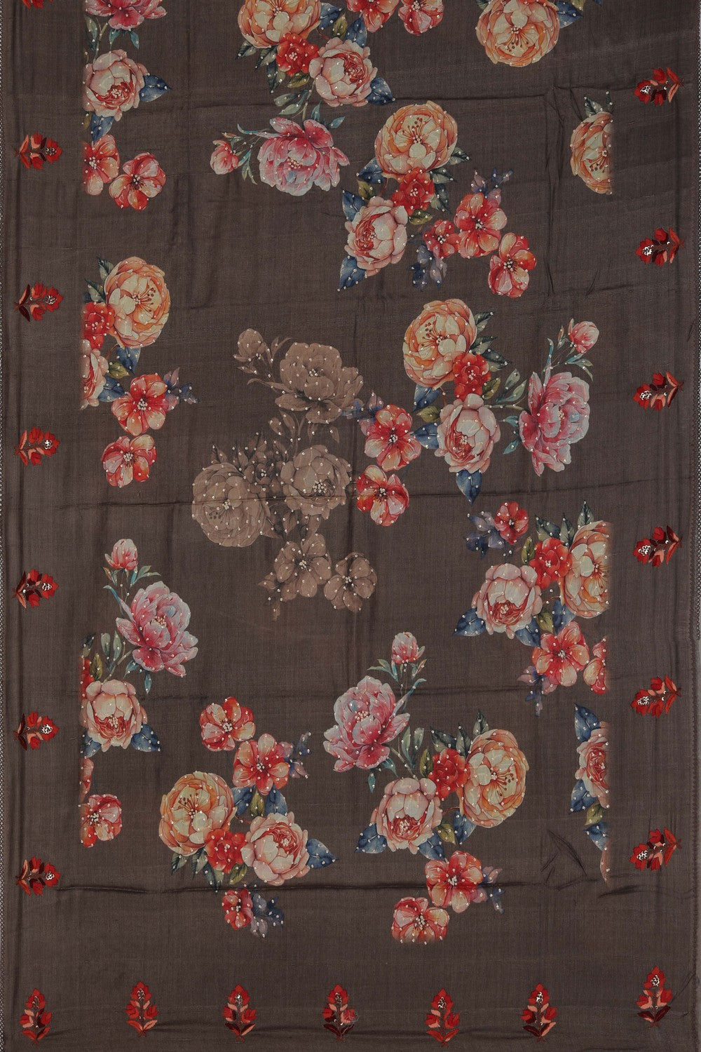 A Tussar Embroidery Saree