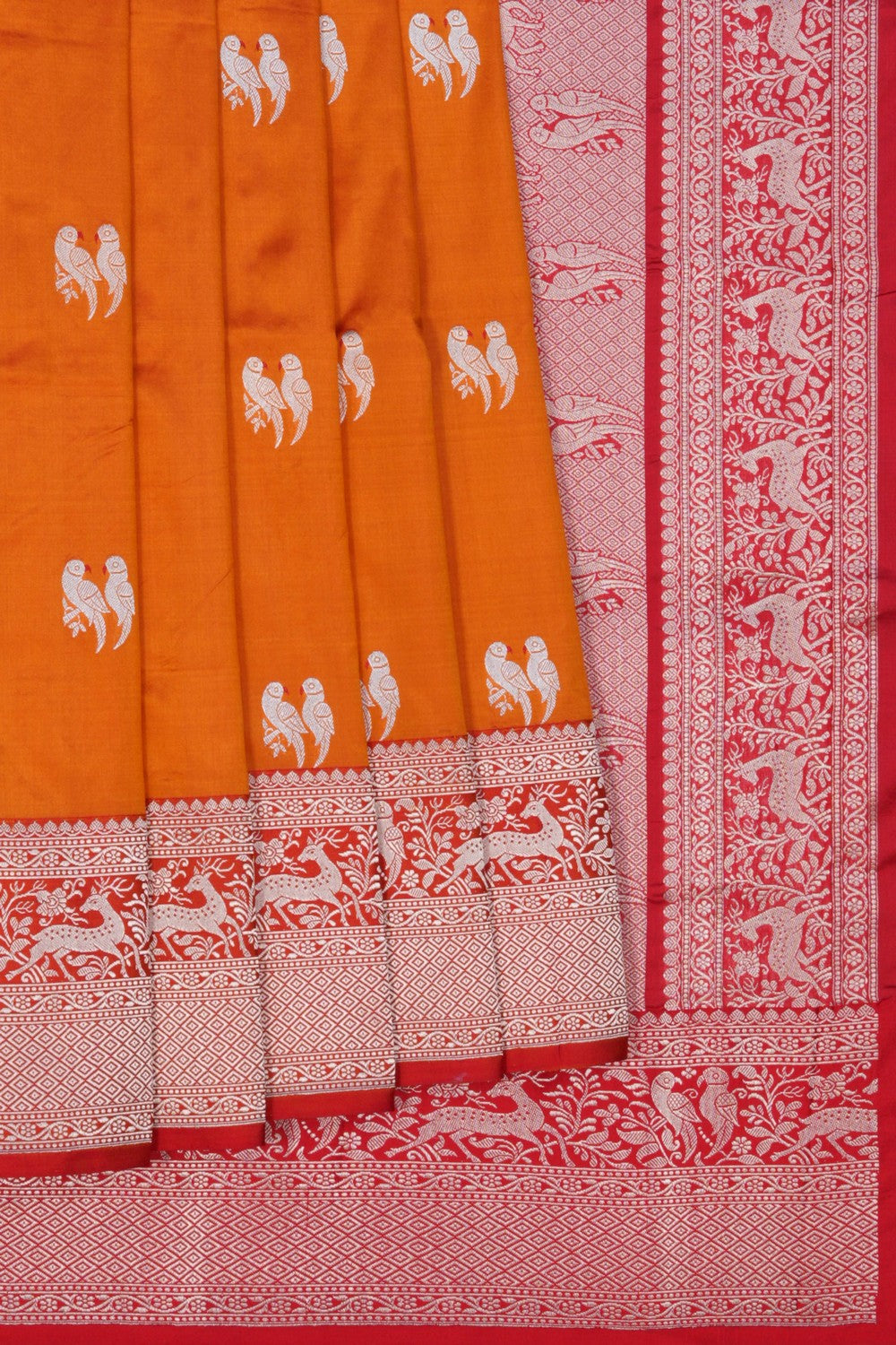 Image of Banarasi Silk Orange Saree