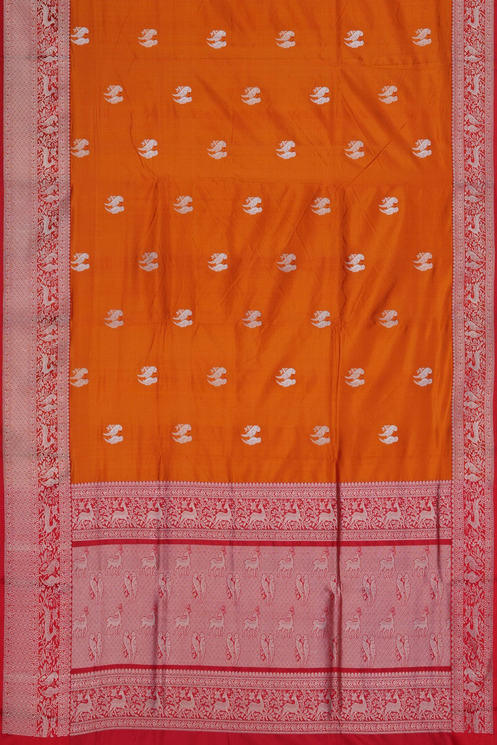 Image of Banarasi Silk Orange Saree