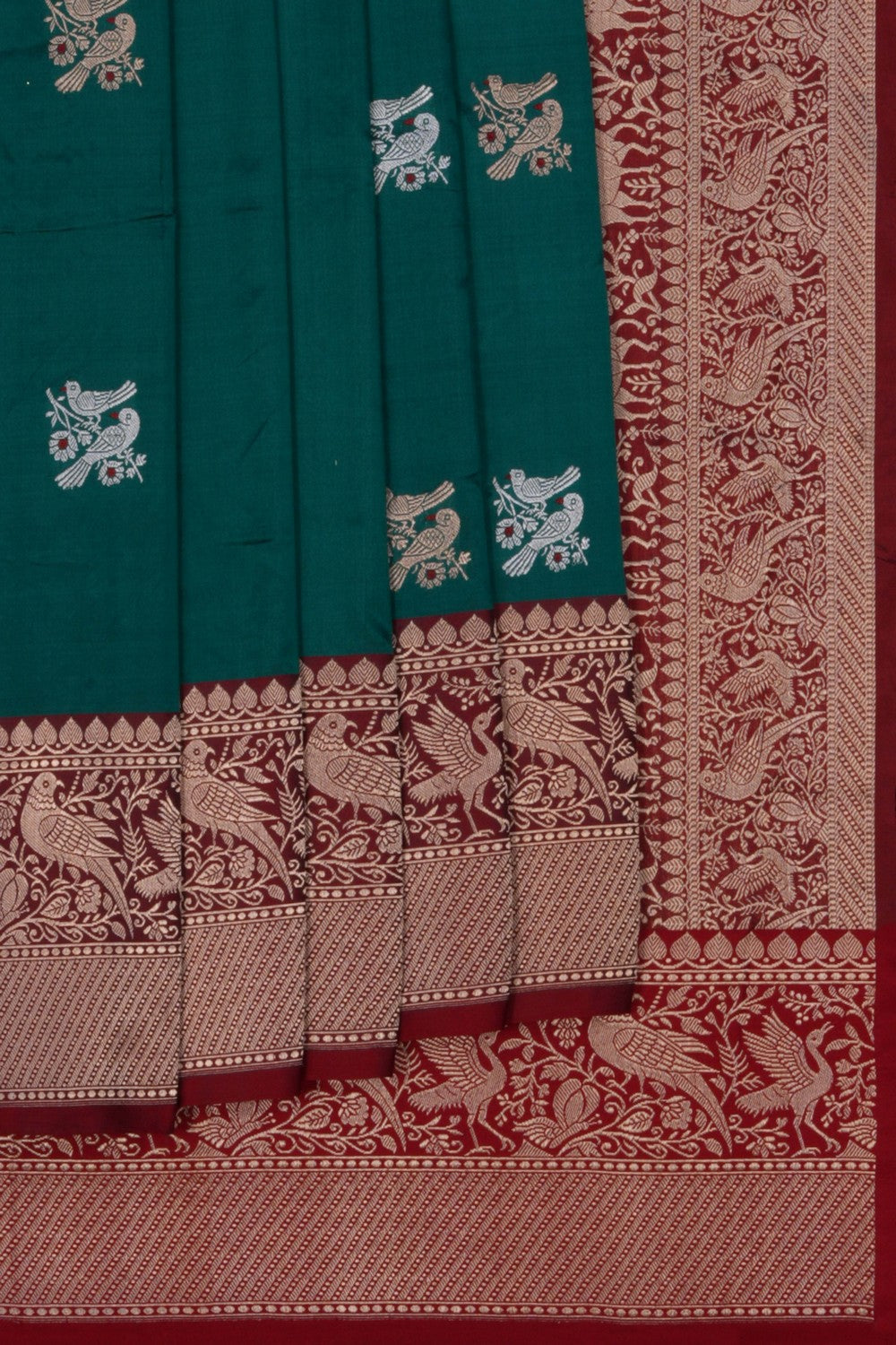 Image of Banarasi Silk Green Saree