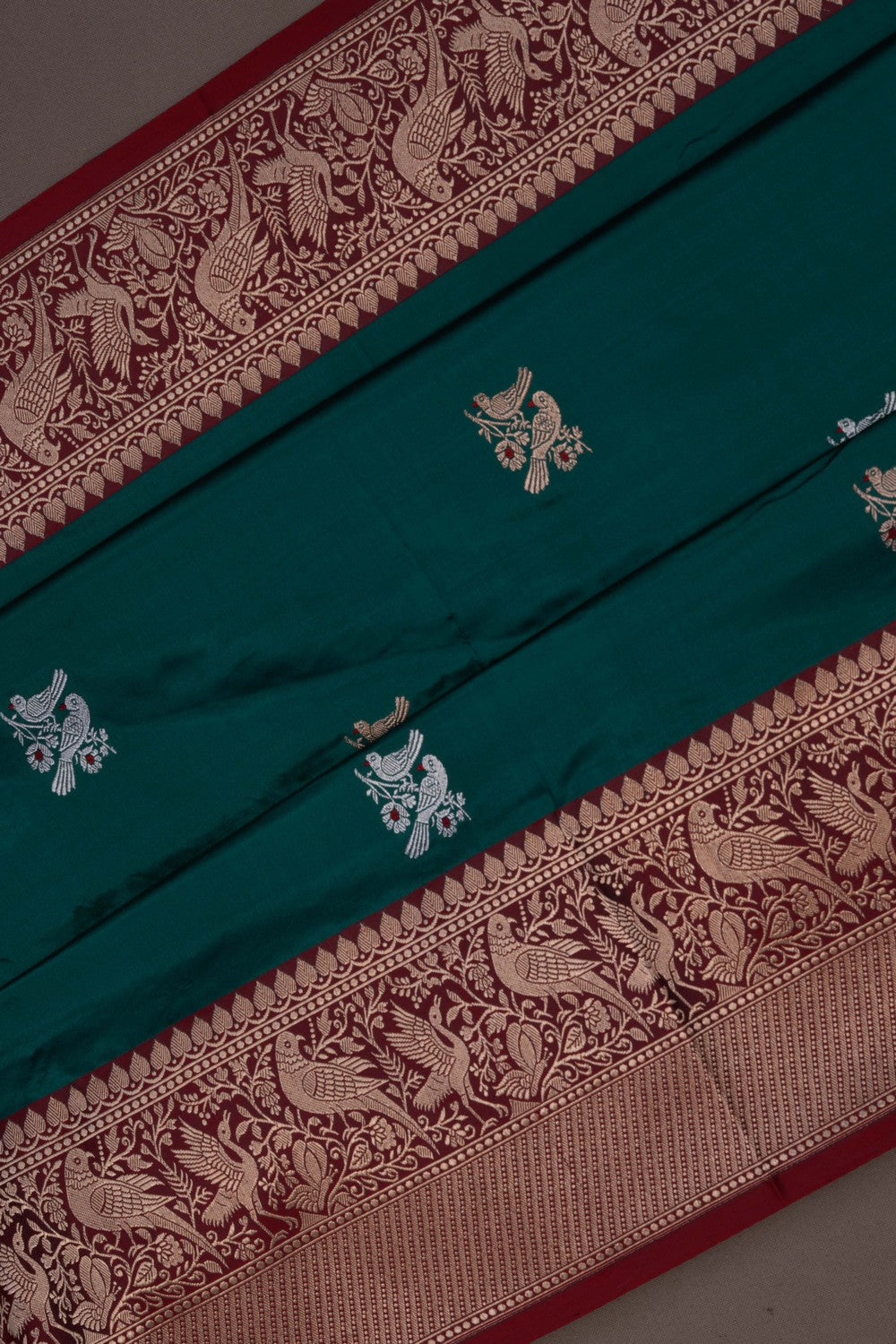 Image of Banarasi Silk Green Saree