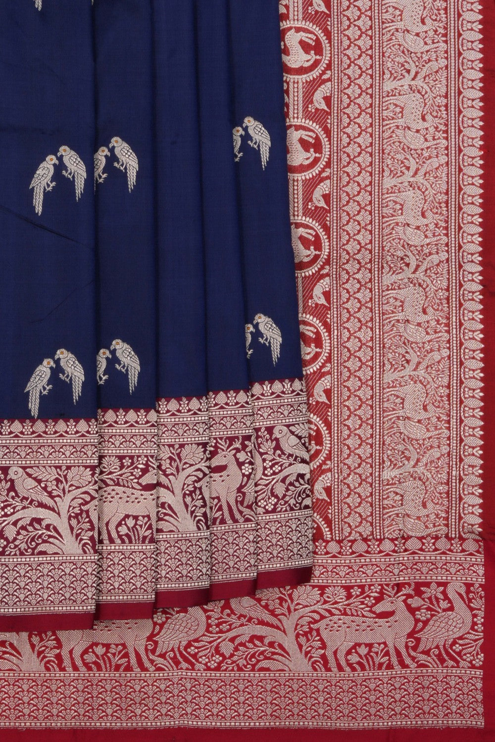 Image of Banarasi Silk Navy Blue Saree