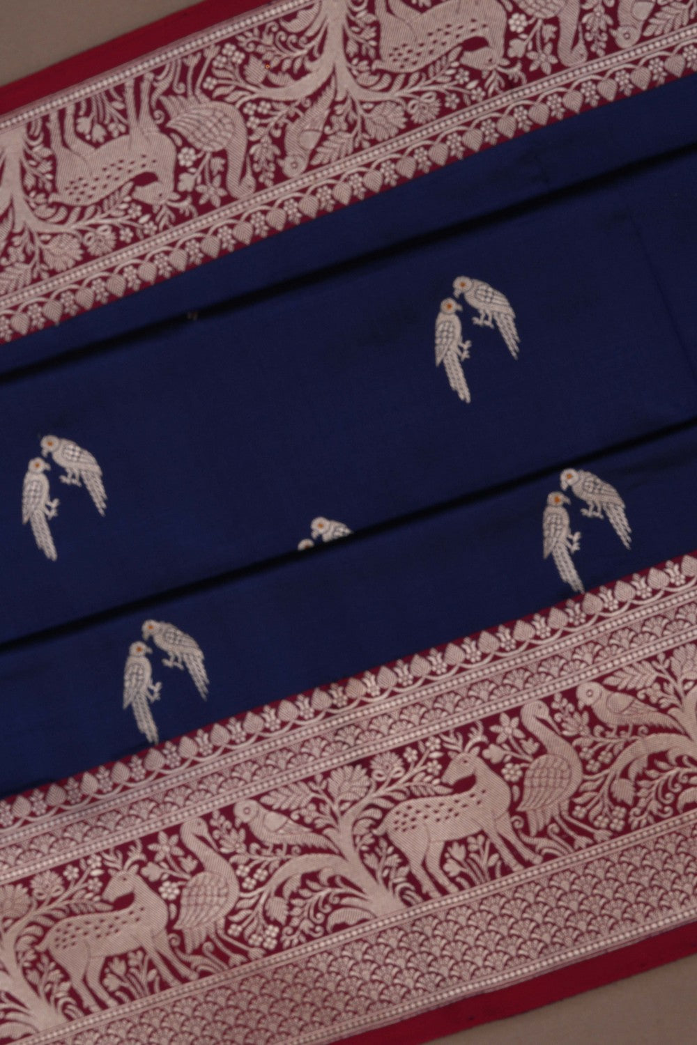 Image of Banarasi Silk Navy Blue Saree
