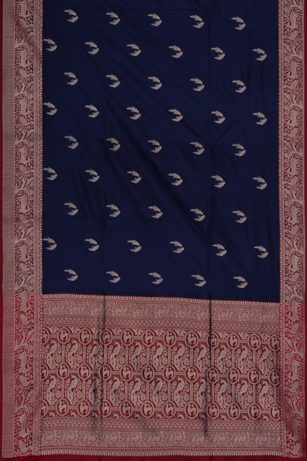 Image of Banarasi Silk Navy Blue Saree