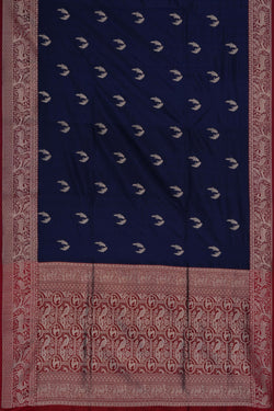 Image of Banarasi Silk Navy Blue Saree
