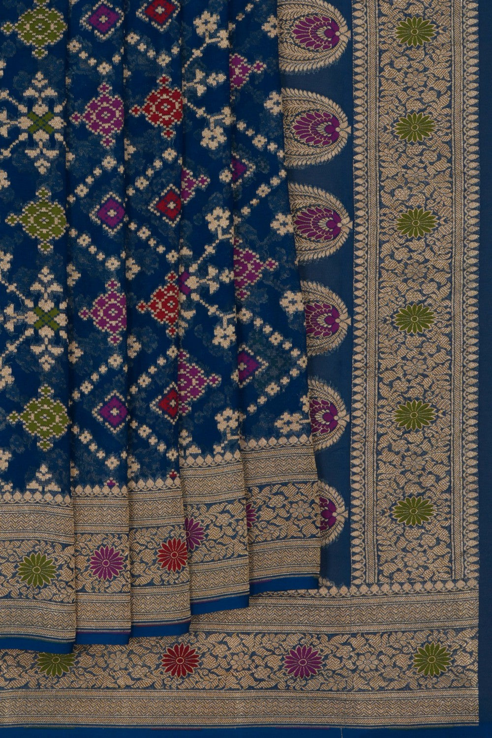 Image of Banarasi Chiffon Blue Saree