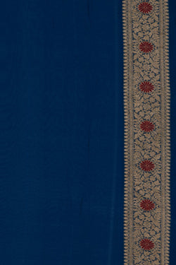 Image of Banarasi Chiffon Blue Saree