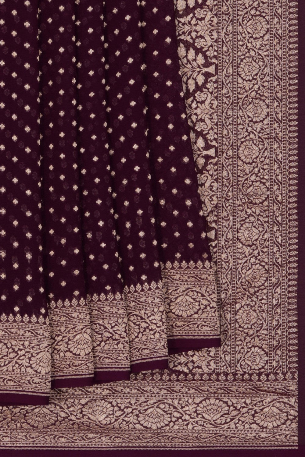 Banarasi Chiffon Purple Saree