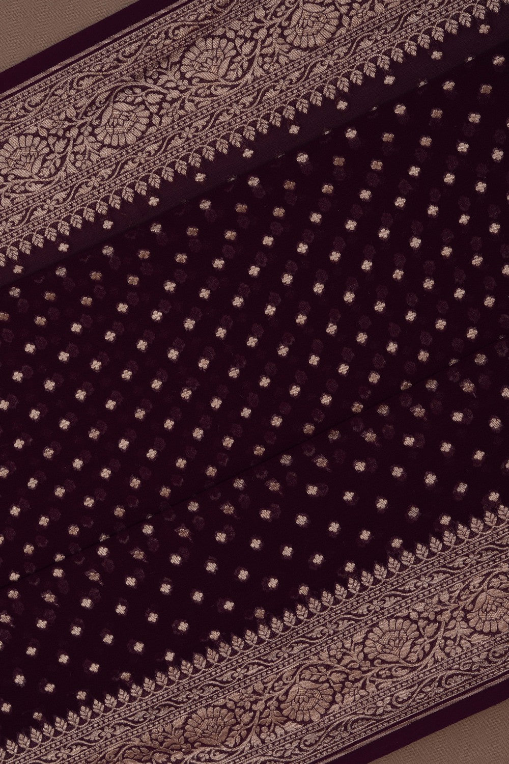 Banarasi Chiffon Purple Saree