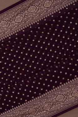 Image of Banarasi Chiffon Purple Saree