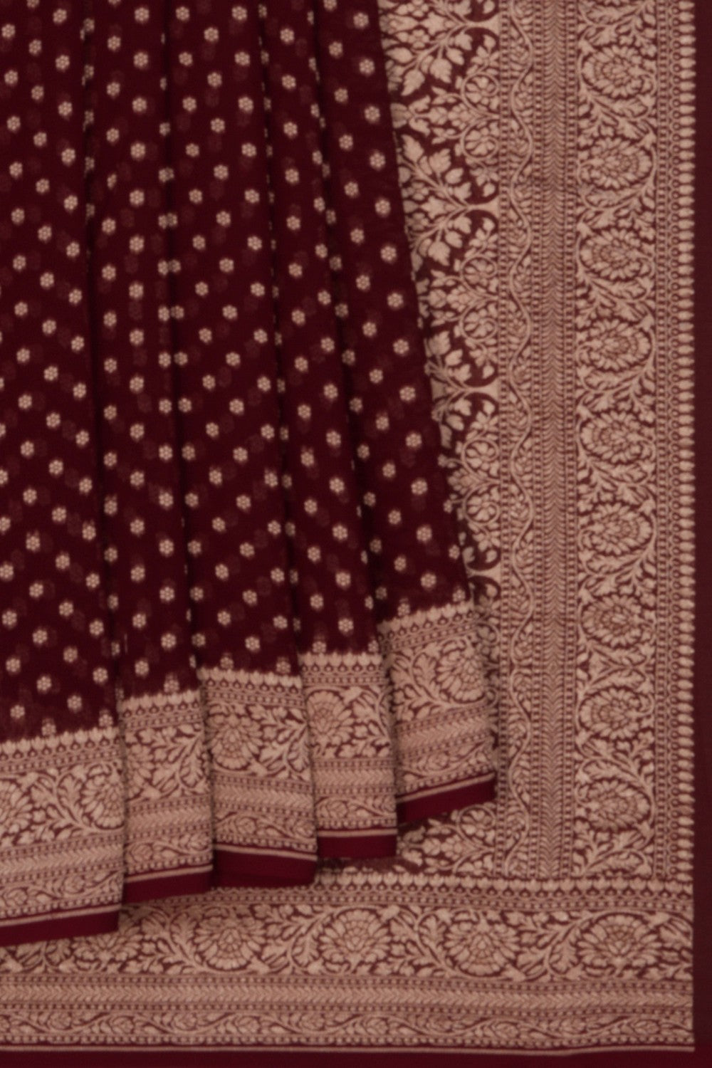 Banarasi Chiffon Maroon Saree