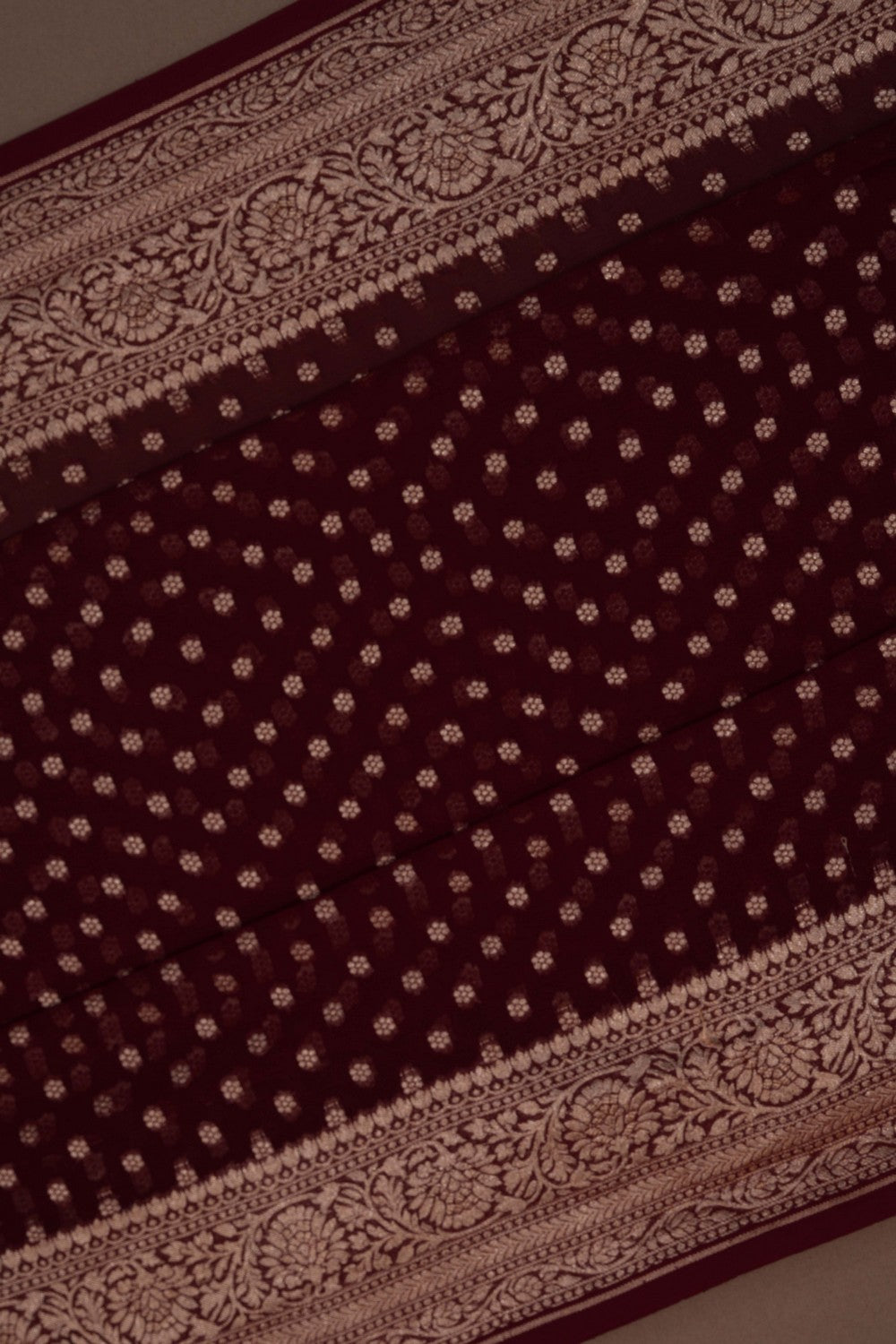 Banarasi Chiffon Maroon Saree