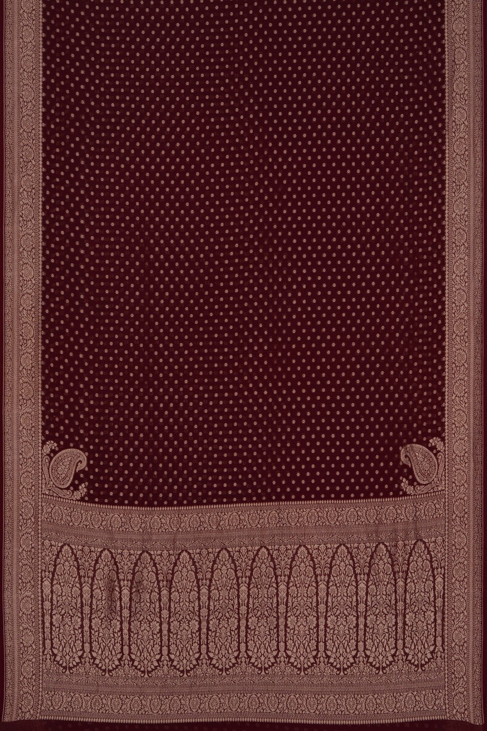 Banarasi Chiffon Maroon Saree