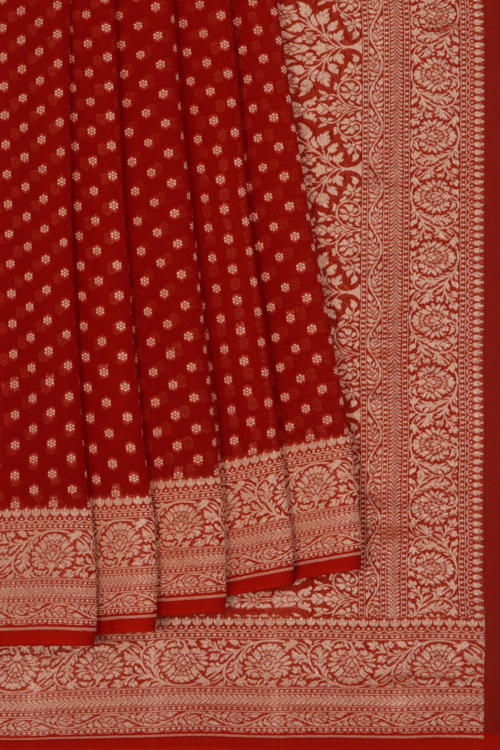 Banarasi Chiffon Orange Saree