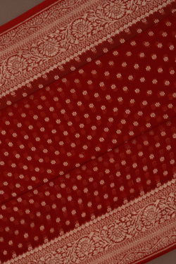 Image of Banarasi Chiffon Orange Saree