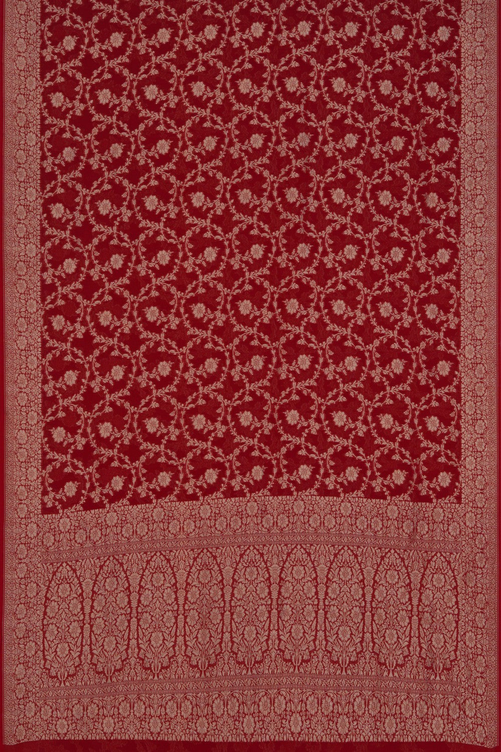 Image of Banarasi Chiffon Red Saree