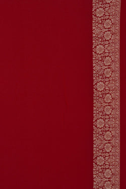 Image of Banarasi Chiffon Red Saree