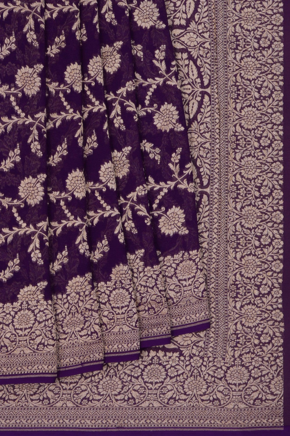 Banarasi Chiffon Purple Saree
