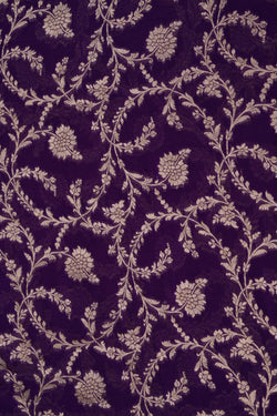 Image of Banarasi Chiffon Purple Saree