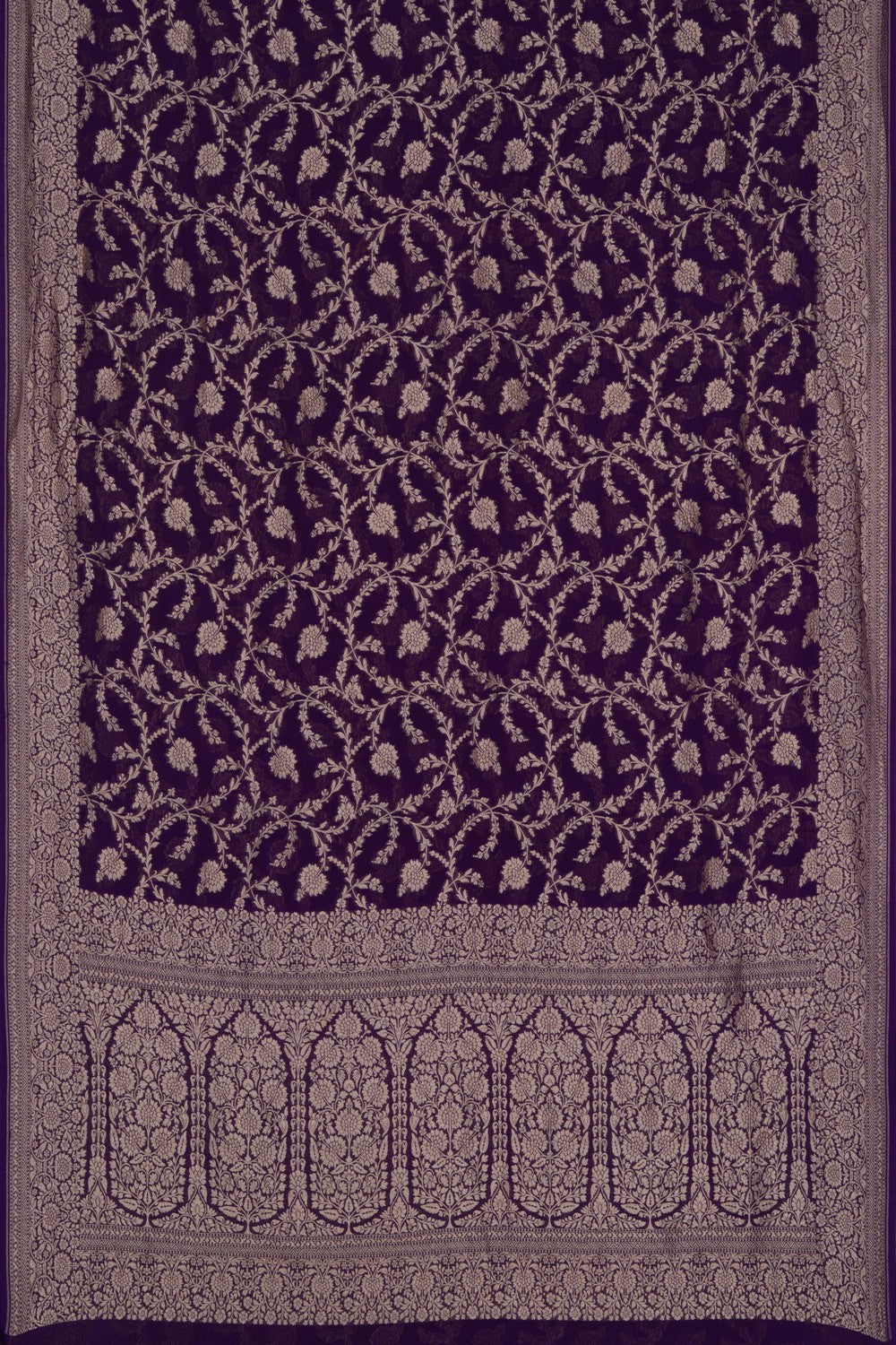 Banarasi Chiffon Purple Saree