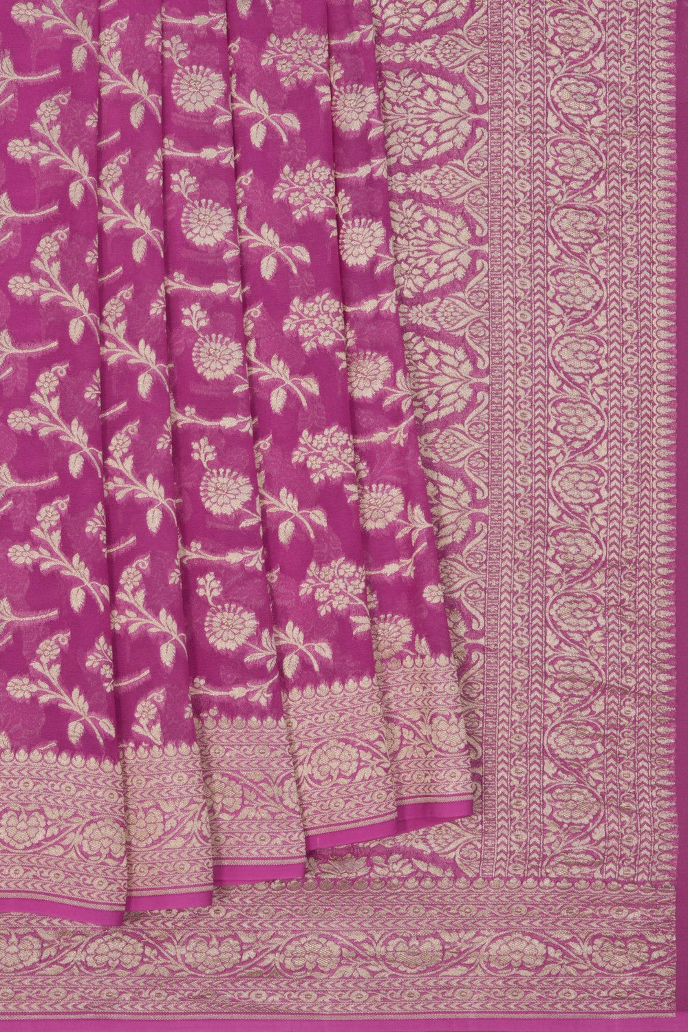 Banarasi Chiffon Orchid Pink Saree