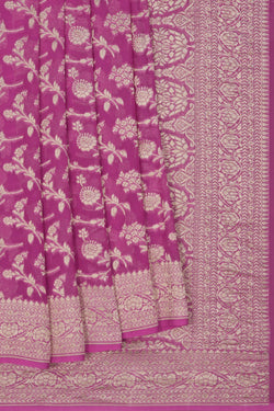 Image of Banarasi Chiffon Orchid Pink Saree
