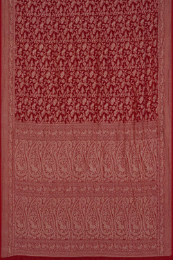 Image of Banarasi Chiffon Red Saree
