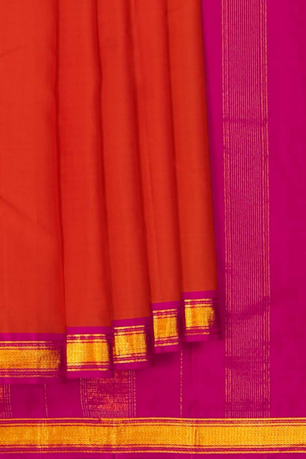 South Silk Orange Saree