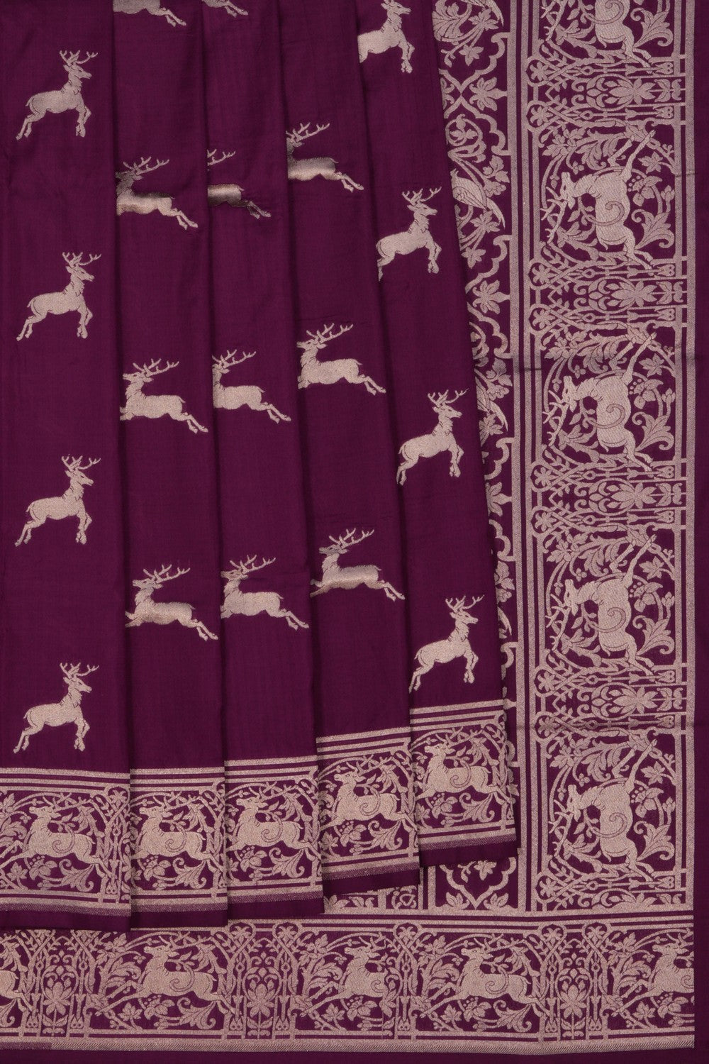 Image of Banarasi Katan Silk Purple Saree
