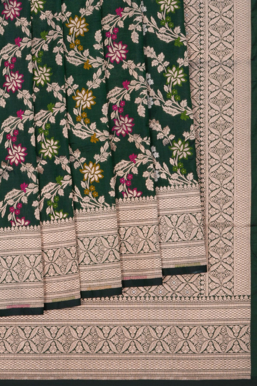 Image of Banarasi Katan Silk Green Saree