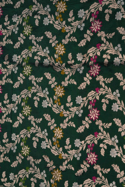 Image of Banarasi Katan Silk Green Saree