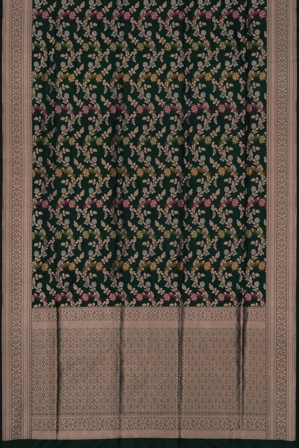 Image of Banarasi Katan Silk Green Saree