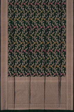 Image of Banarasi Katan Silk Green Saree