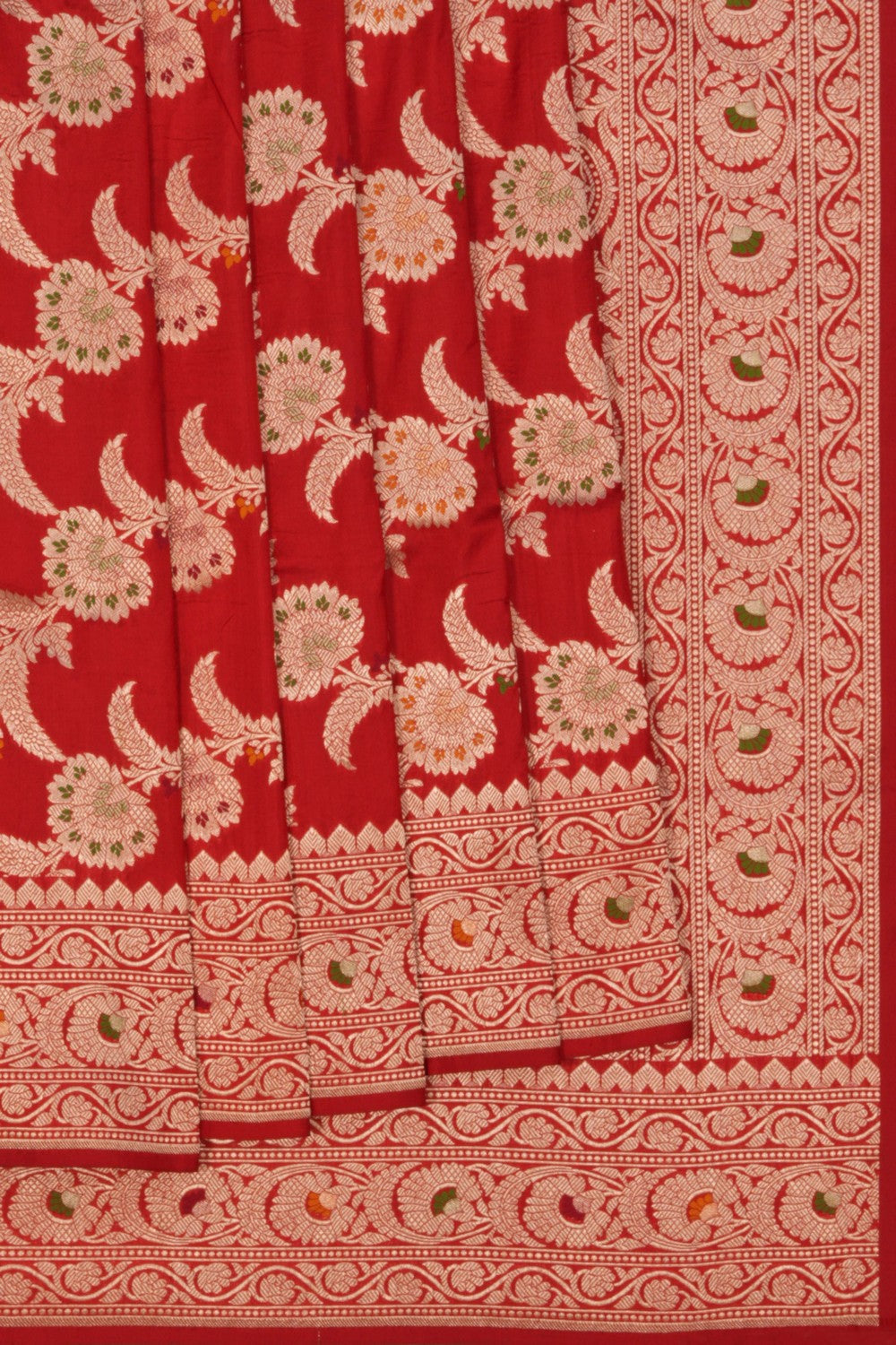 Image of Banarasi Katan Silk Red Saree