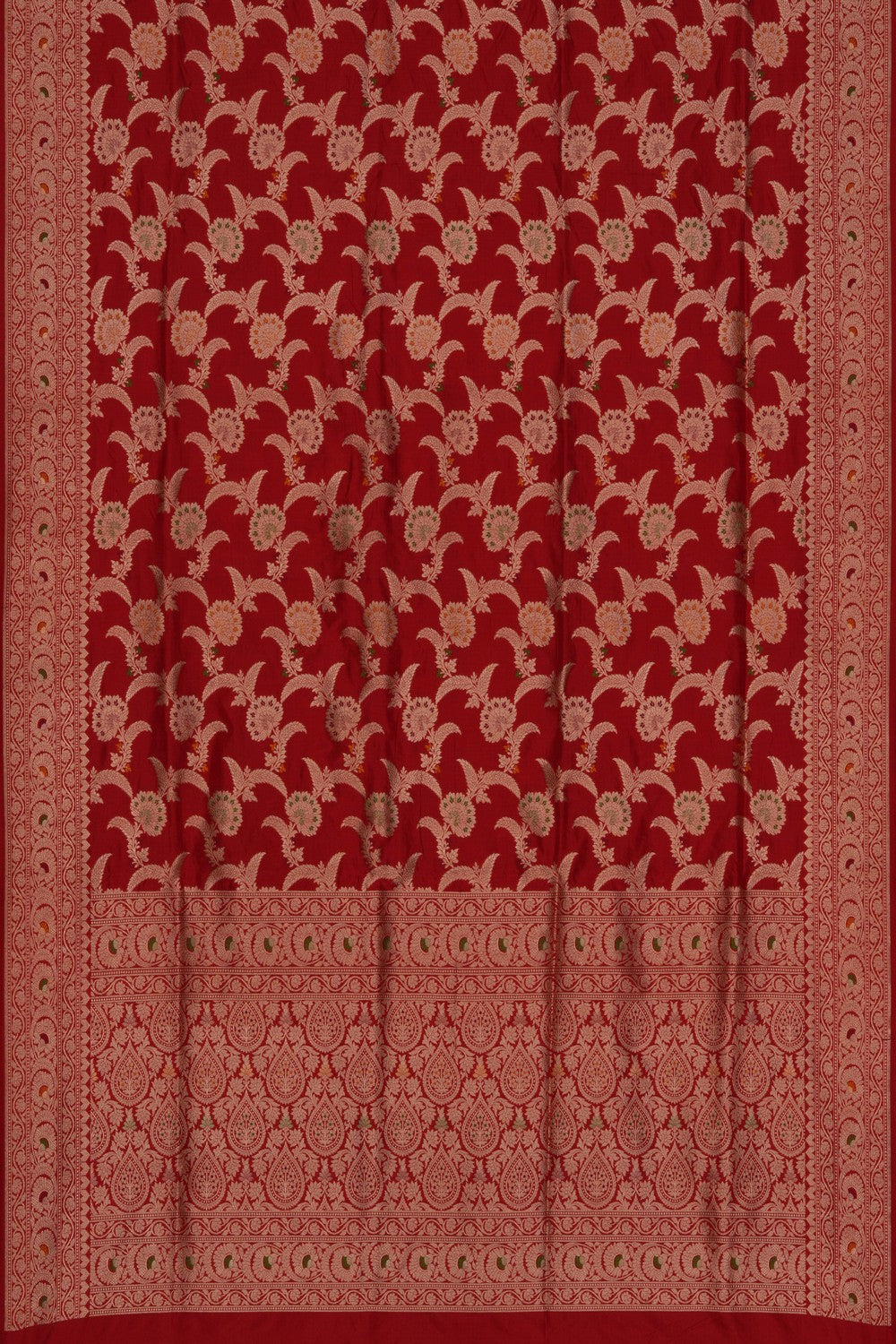 Image of Banarasi Katan Silk Red Saree