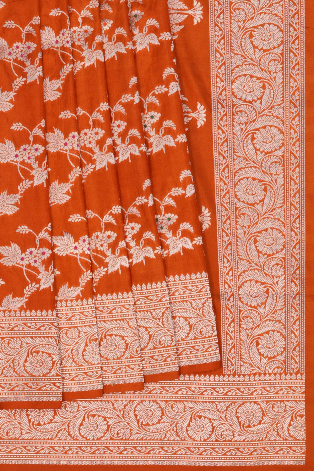 Banarasi Katan Silk Orange Saree