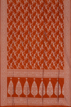 Image of Banarasi Katan Silk Orange Saree