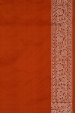 Image of Banarasi Katan Silk Orange Saree