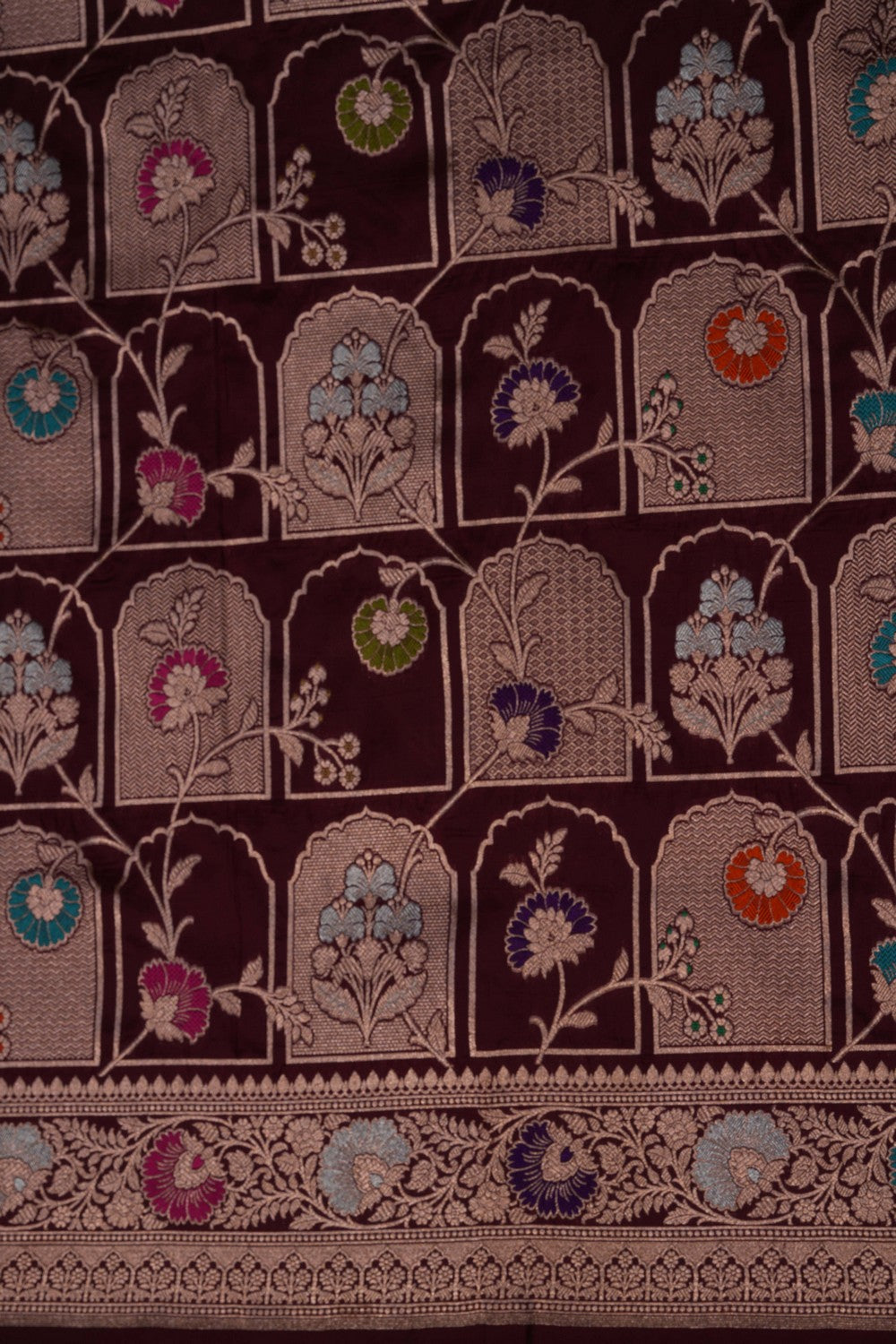 Image of Banarasi Katan Silk Maroon Saree