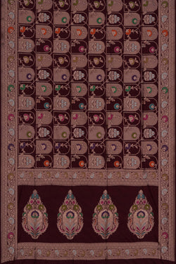 Image of Banarasi Katan Silk Maroon Saree