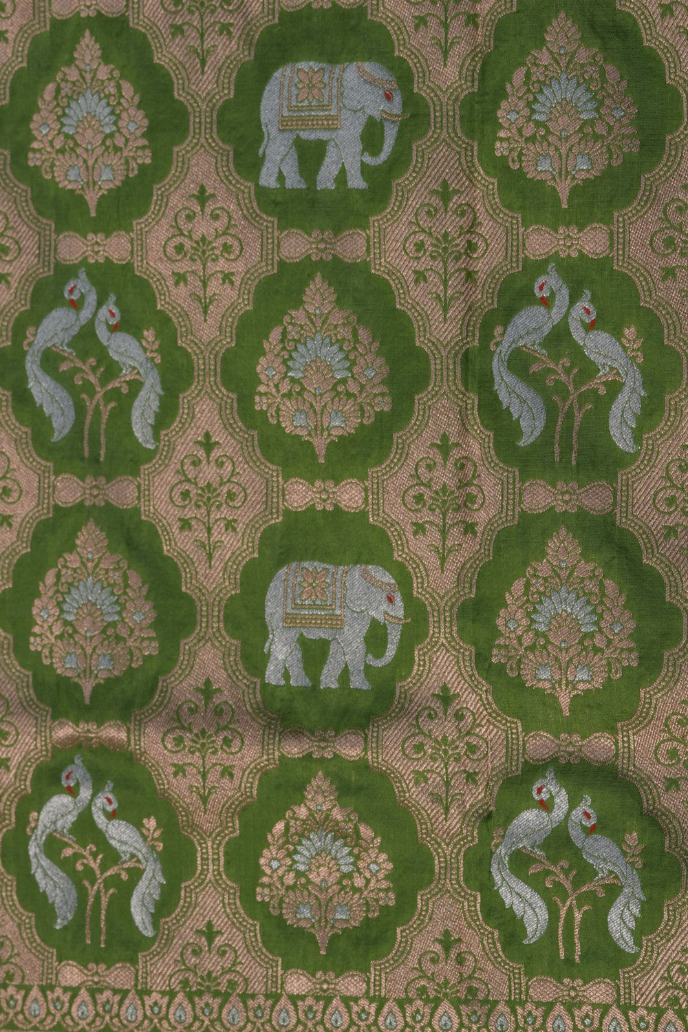 Banarasi Katan Silk Vibrant Green Saree