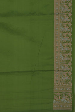 Image of Banarasi Katan Silk Vibrant Green Saree