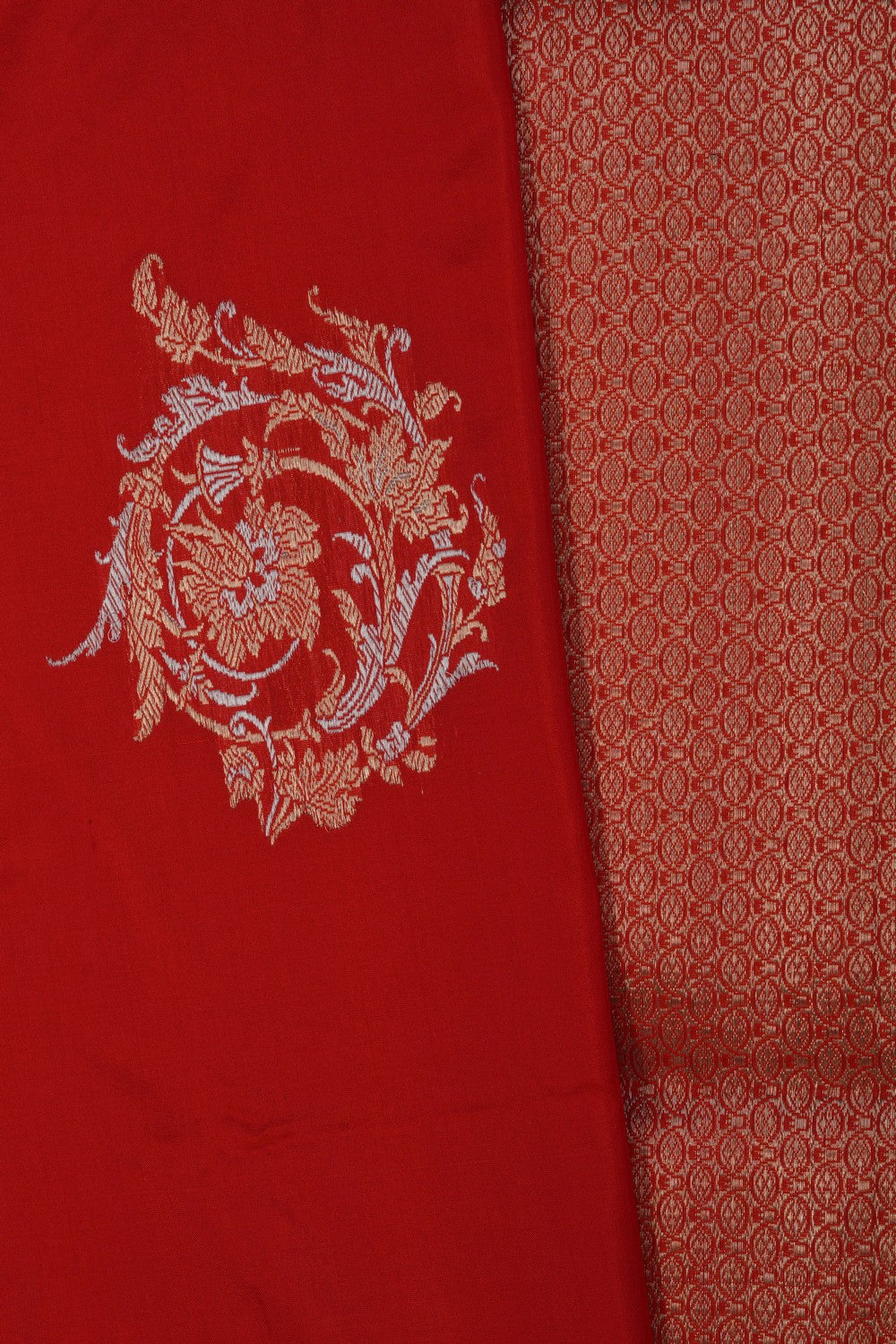 Image of Banarasi Katan Silk Orange Saree