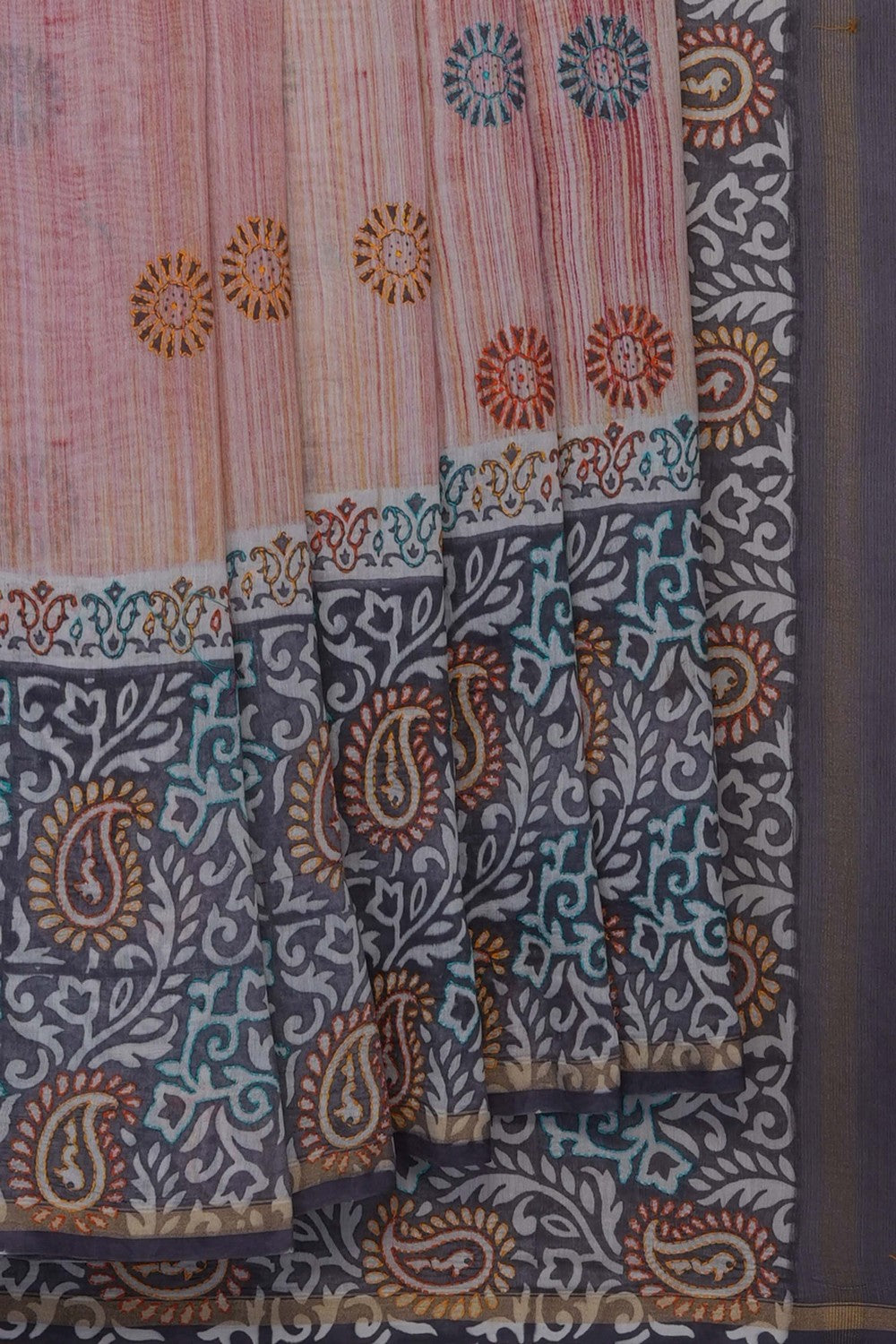 Image of Pink Chanderi Silk Cotton Saree
