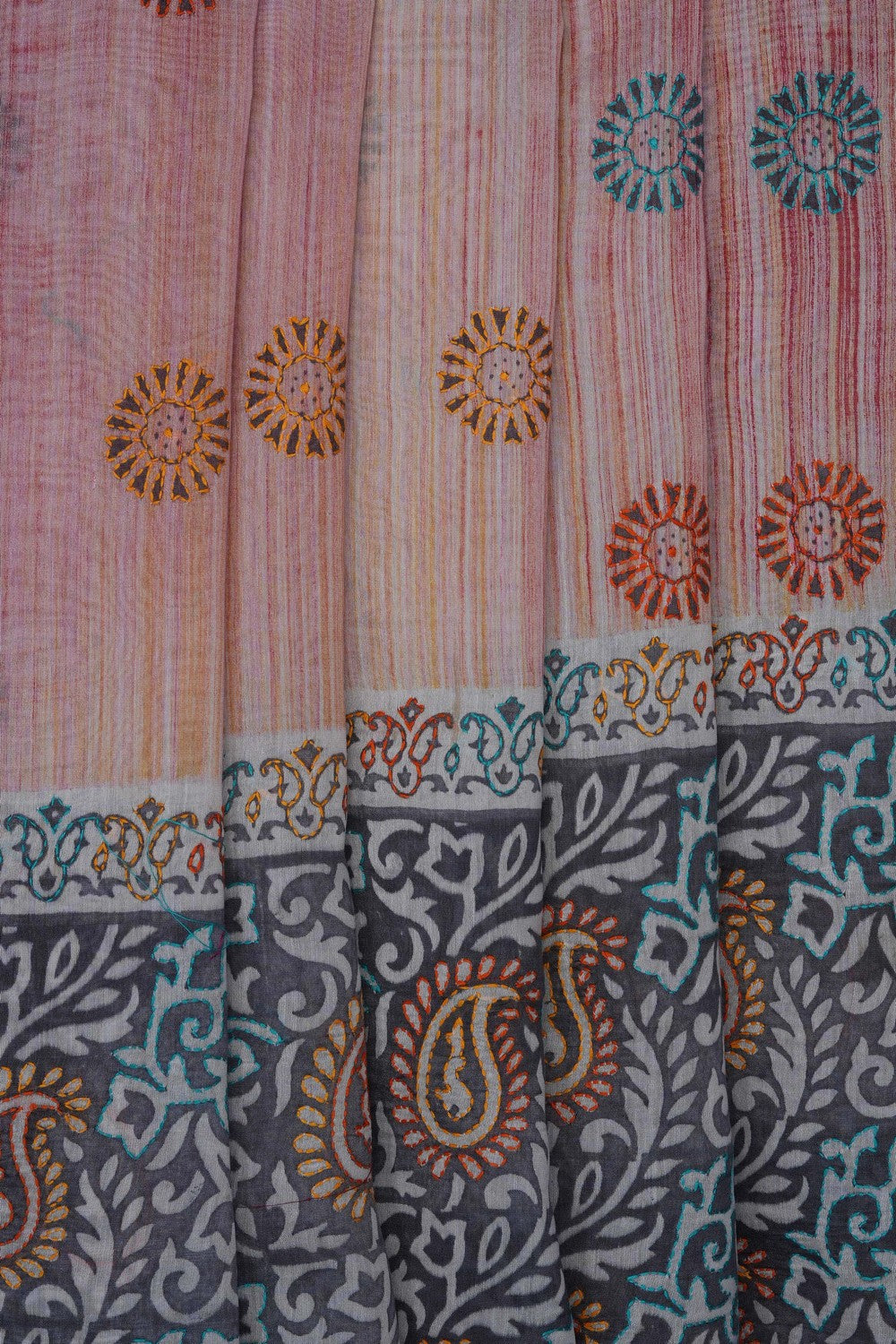 Image of Pink Chanderi Silk Cotton Saree